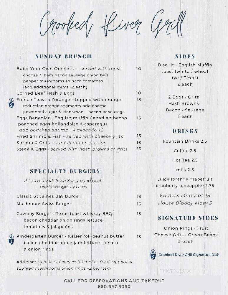 Crooked River Grille - Carrabelle, FL menu_pic