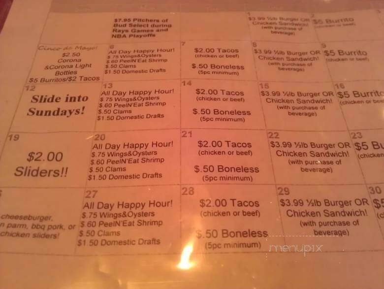 McDivot's Wings & Raw Bar - Tampa, FL menu_pic