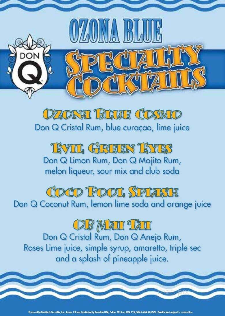 Ozona Blue Oceanside - Palm Harbor, FL menu_pic