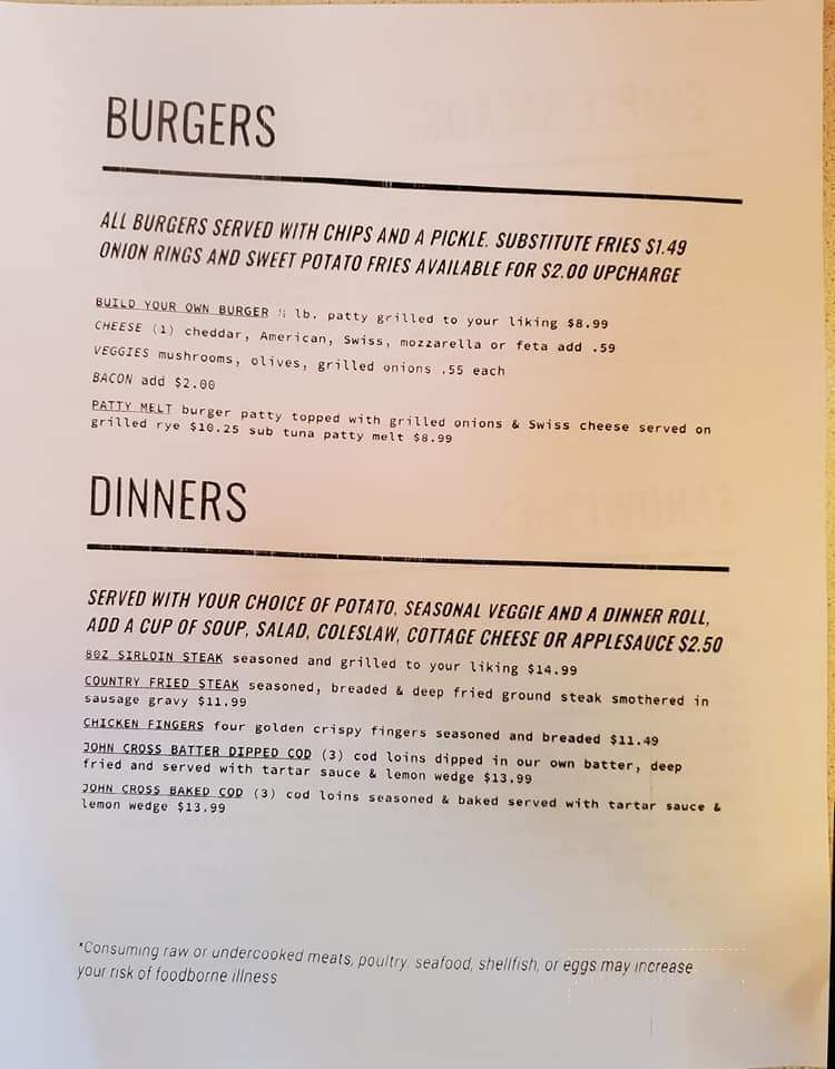 Flapjack Family Restaurant - Charlevoix, MI menu_pic