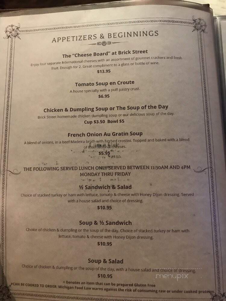 Brick Street Bar & Grille - Grand Blanc, MI menu_pic