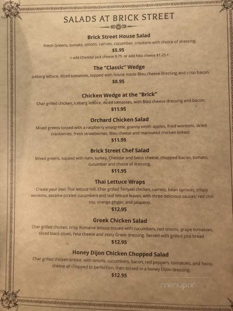 Brick Street Bar & Grille - Grand Blanc, MI menu_pic