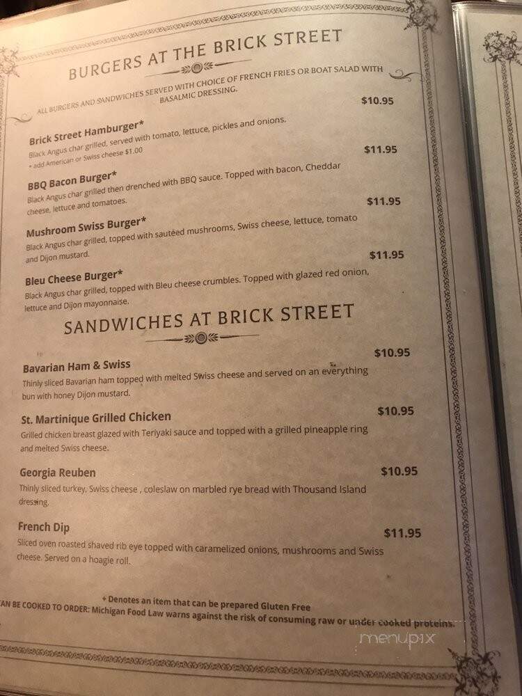 Brick Street Bar & Grille - Grand Blanc, MI menu_pic
