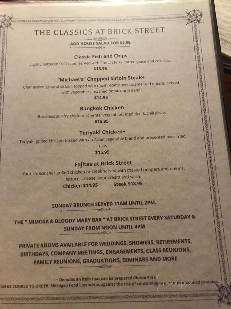 Brick Street Bar & Grille - Grand Blanc, MI menu_pic