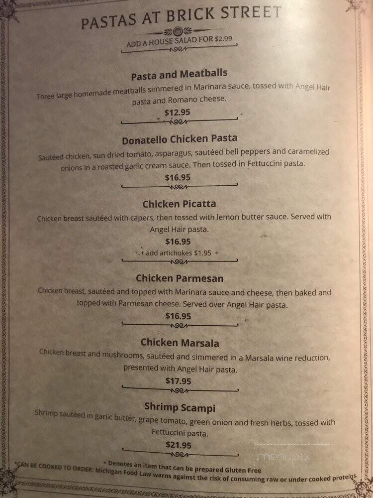 Brick Street Bar & Grille - Grand Blanc, MI menu_pic
