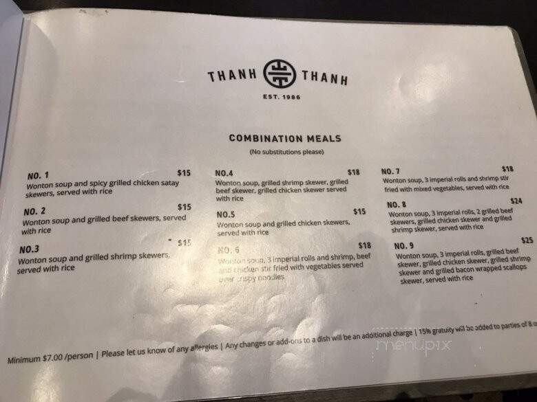 Thanh Thanh Oriental Noodle House - Edmonton, AB menu_pic
