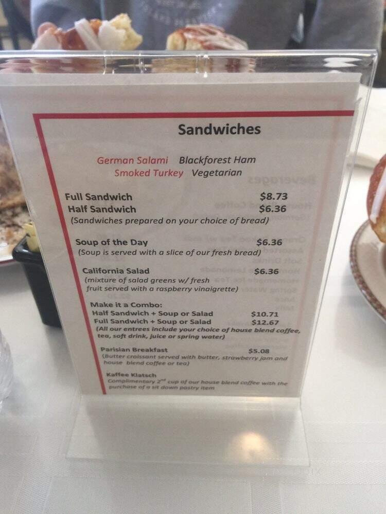 Gingerbread Haus Bakery - Halifax, NS menu_pic