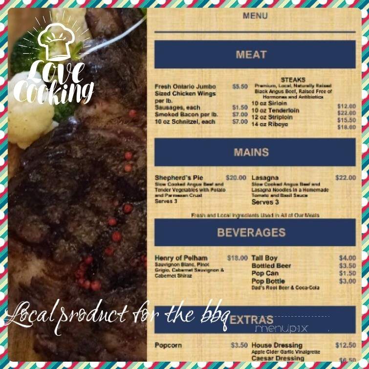 Nith River Chop House - Wellesley, ON menu_pic