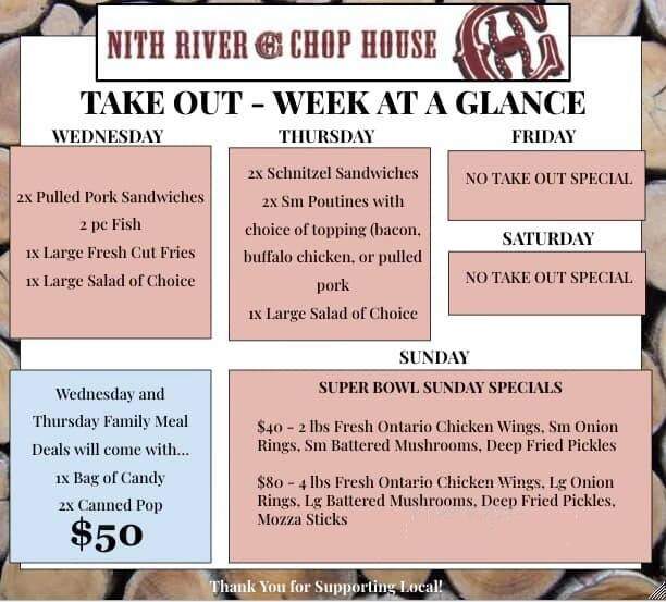 Nith River Chop House - Wellesley, ON menu_pic