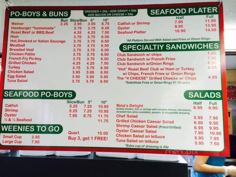 Juneau's Sandwich Shop - Marrero, LA menu_pic