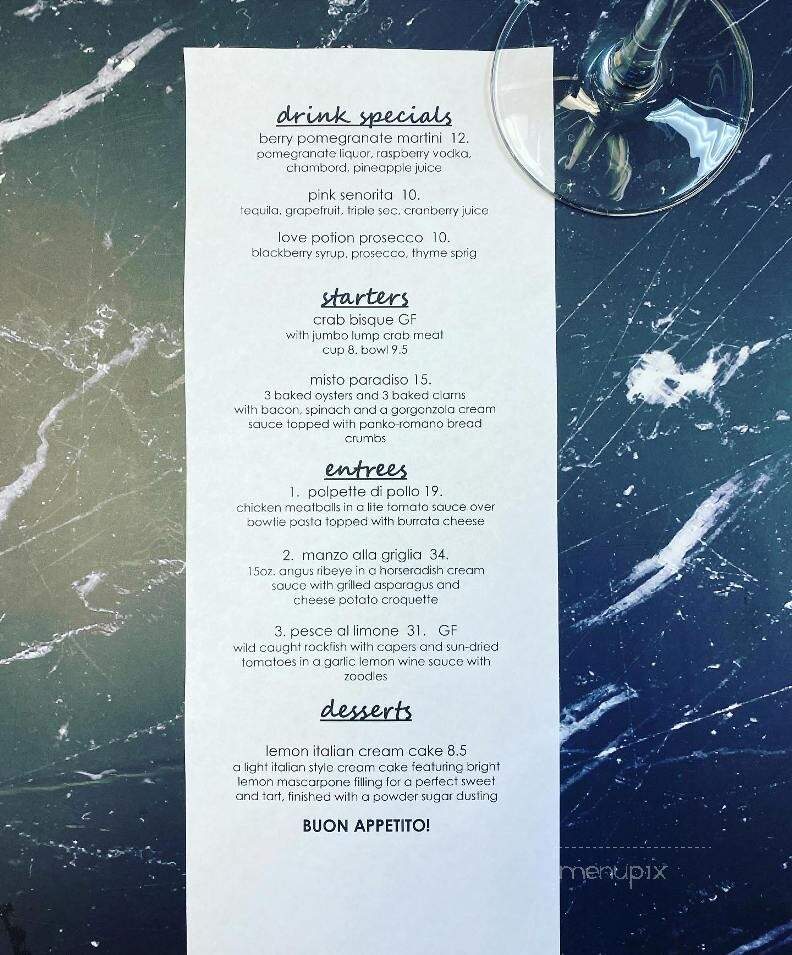 Paradiso Italian Restaurant - Westminster, MD menu_pic