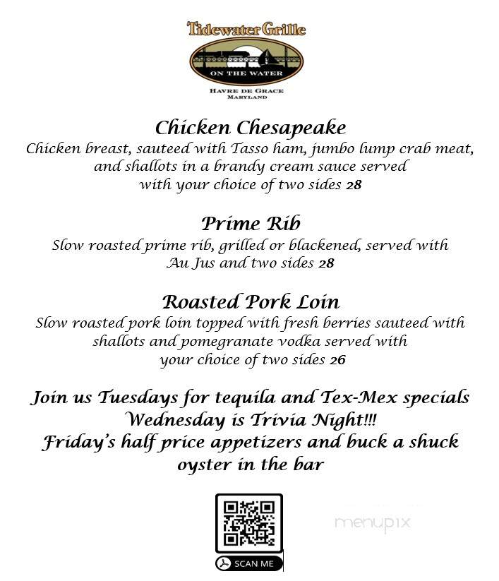 Tidewater Grille - Havre De Grace, MD menu_pic