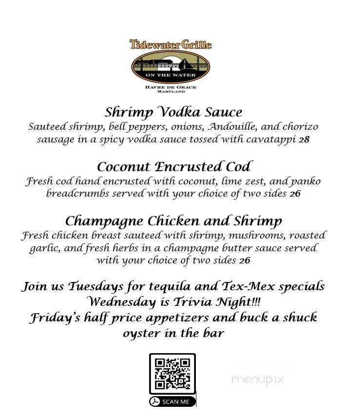 Tidewater Grille - Havre De Grace, MD menu_pic