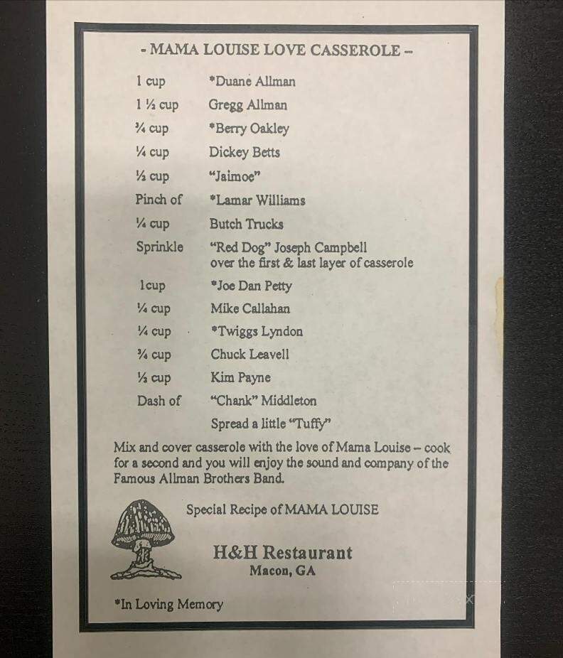 H & H Restaurant - Macon, GA menu_pic