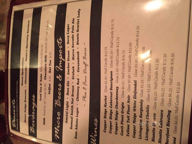 Bixler's Lodge - Reading, PA menu_pic
