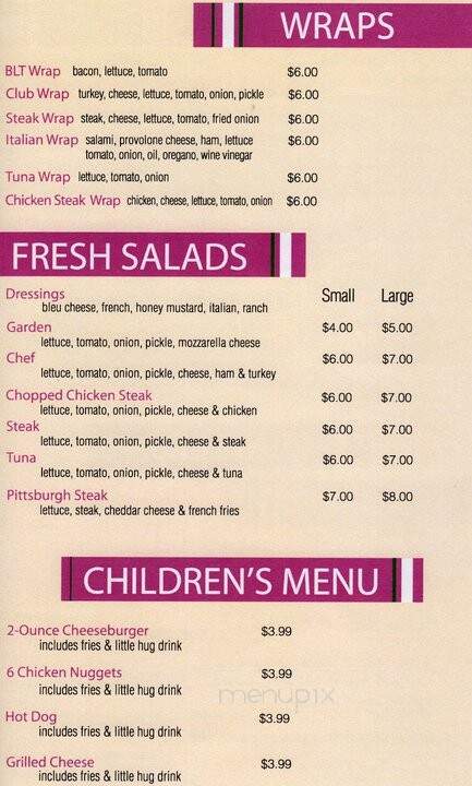 Treasa's Pizza & Subs - Brogue, PA menu_pic