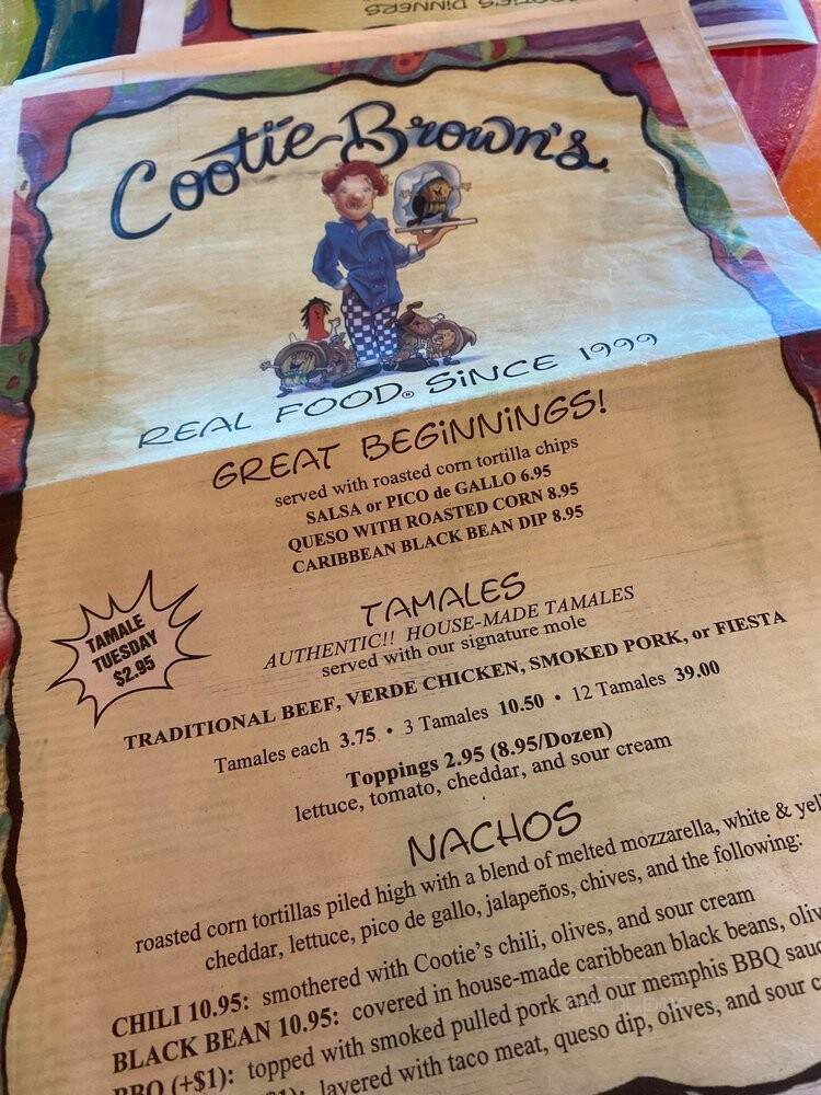 Cootie Brown's - Johnson City, TN menu_pic