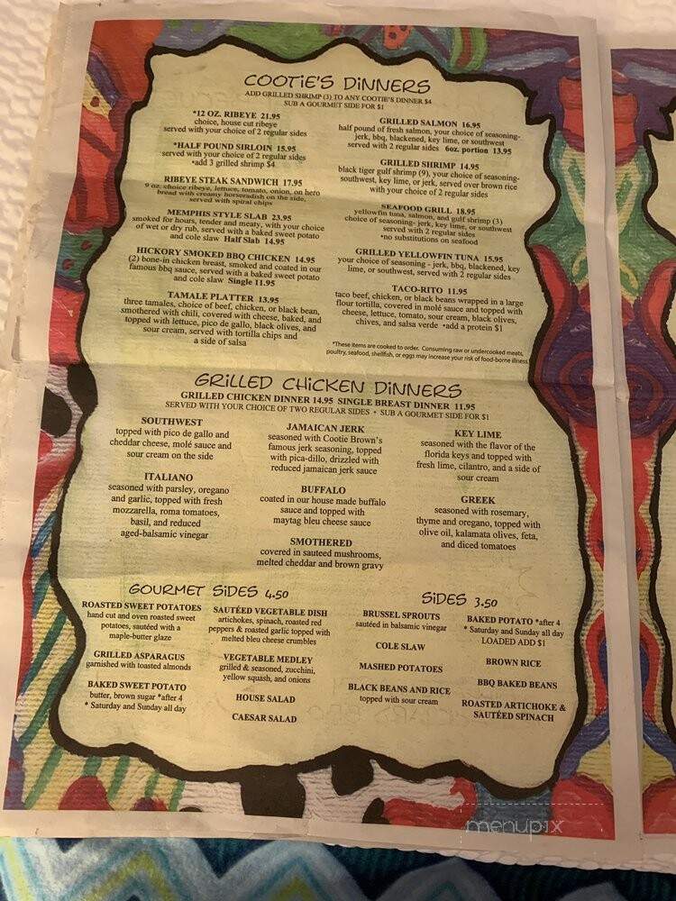 Cootie Brown's - Johnson City, TN menu_pic