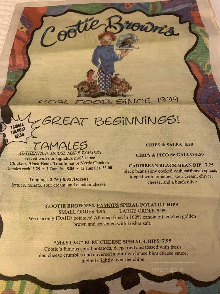 Cootie Brown's - Johnson City, TN menu_pic