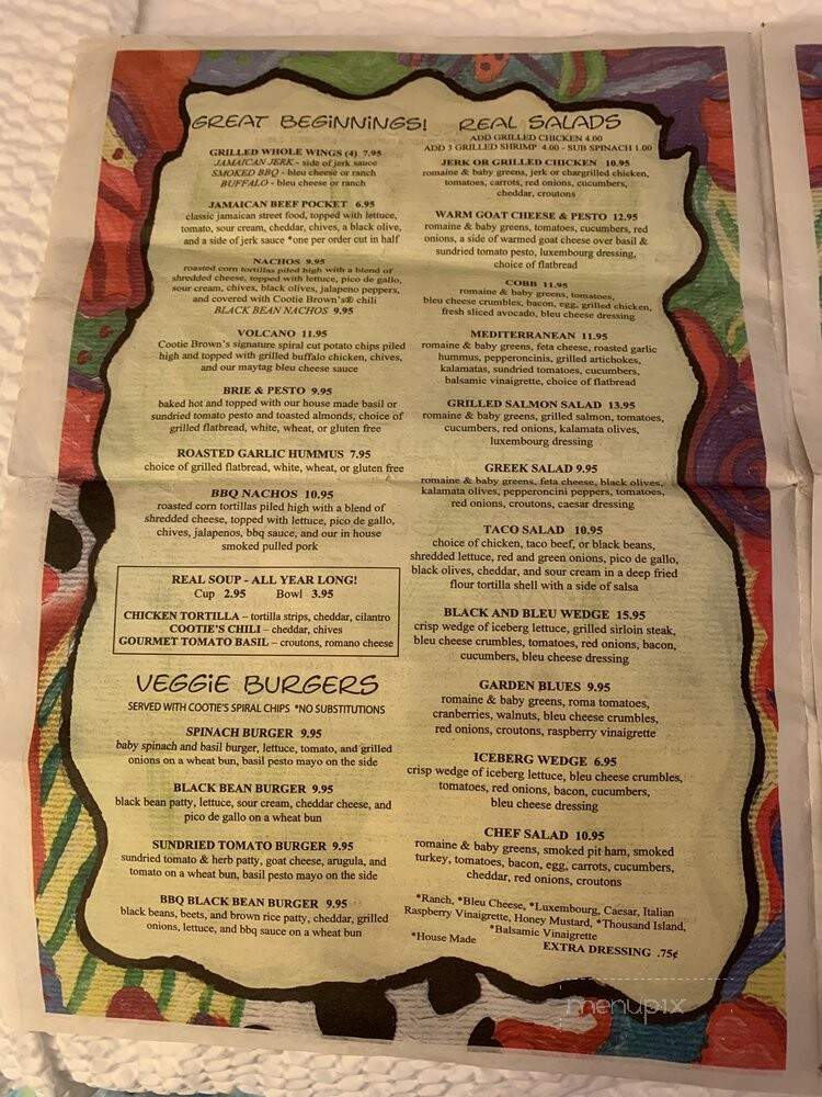 Cootie Brown's - Johnson City, TN menu_pic