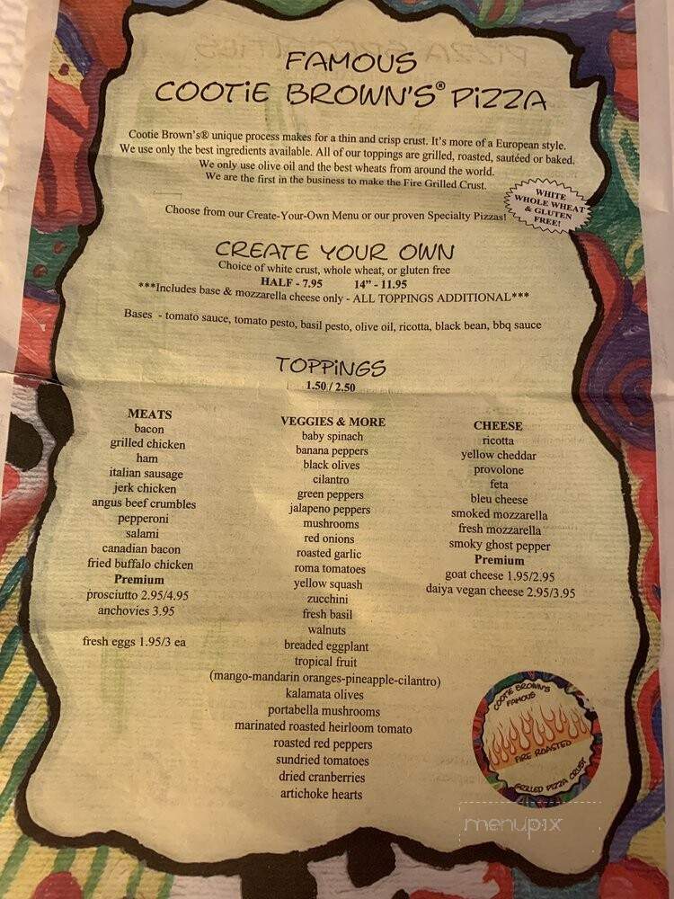Cootie Brown's - Johnson City, TN menu_pic