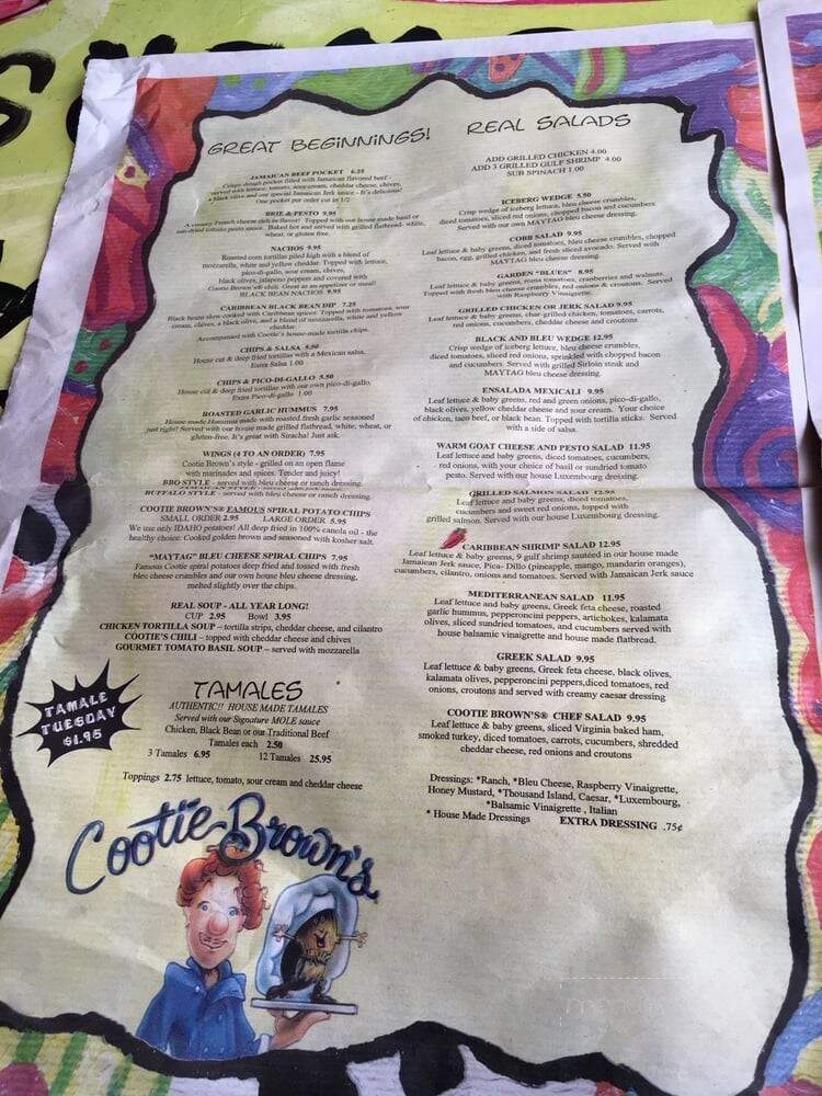 Cootie Brown's - Johnson City, TN menu_pic