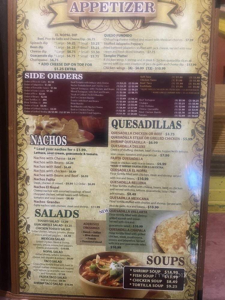 El Nopal Mexican Restaurant - Oakland, TN menu_pic