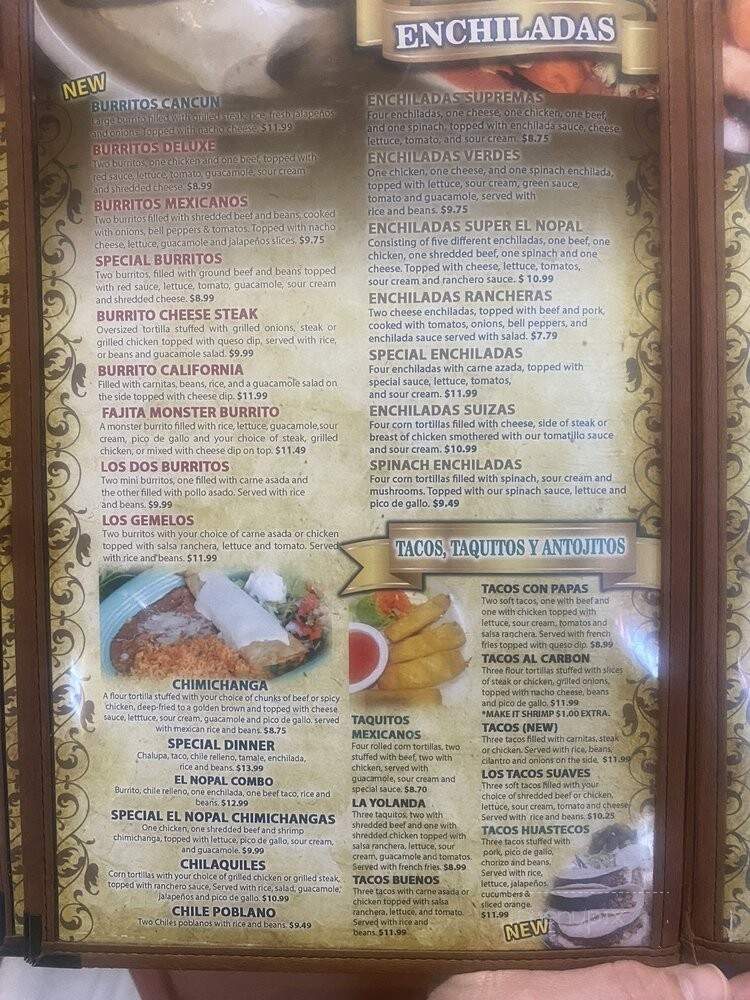 El Nopal Mexican Restaurant - Oakland, TN menu_pic