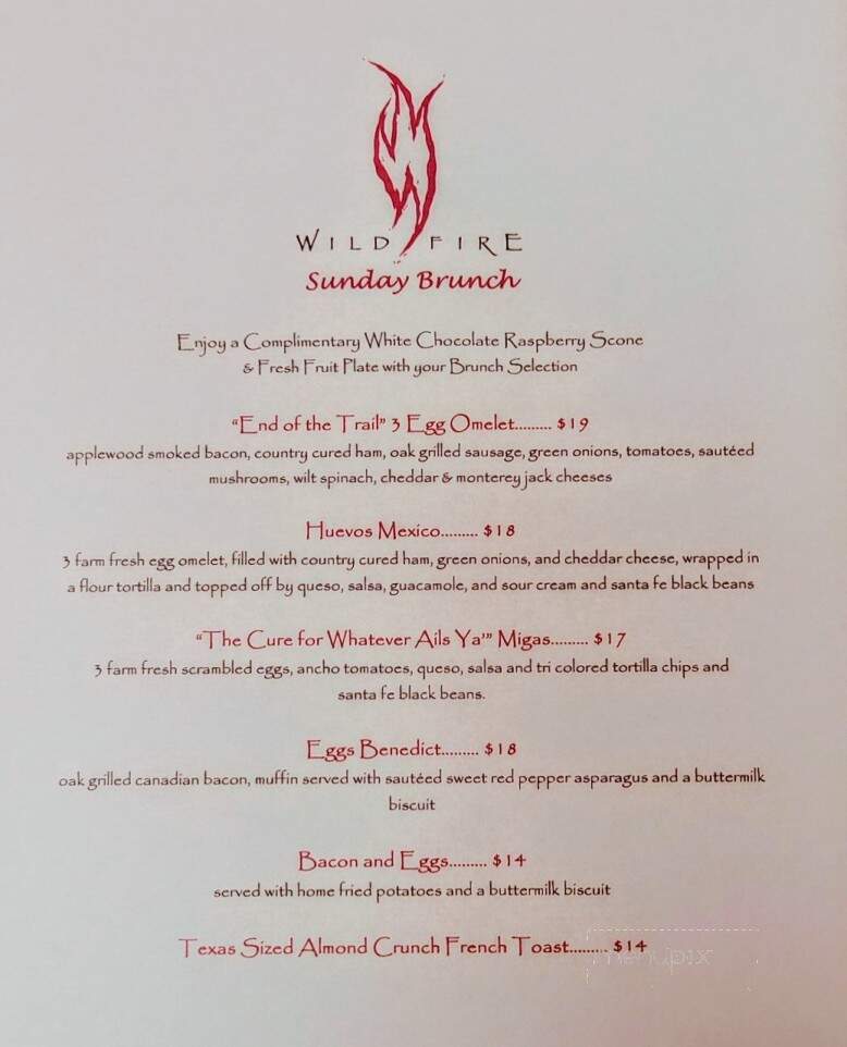 Wildfire - Georgetown, TX menu_pic