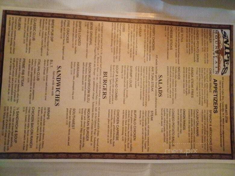Snipes Mountain Brewing - Sunnyside, WA menu_pic