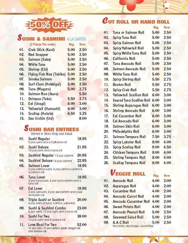 Masa Sushi & Hibachi - Marlboro Township, NJ menu_pic