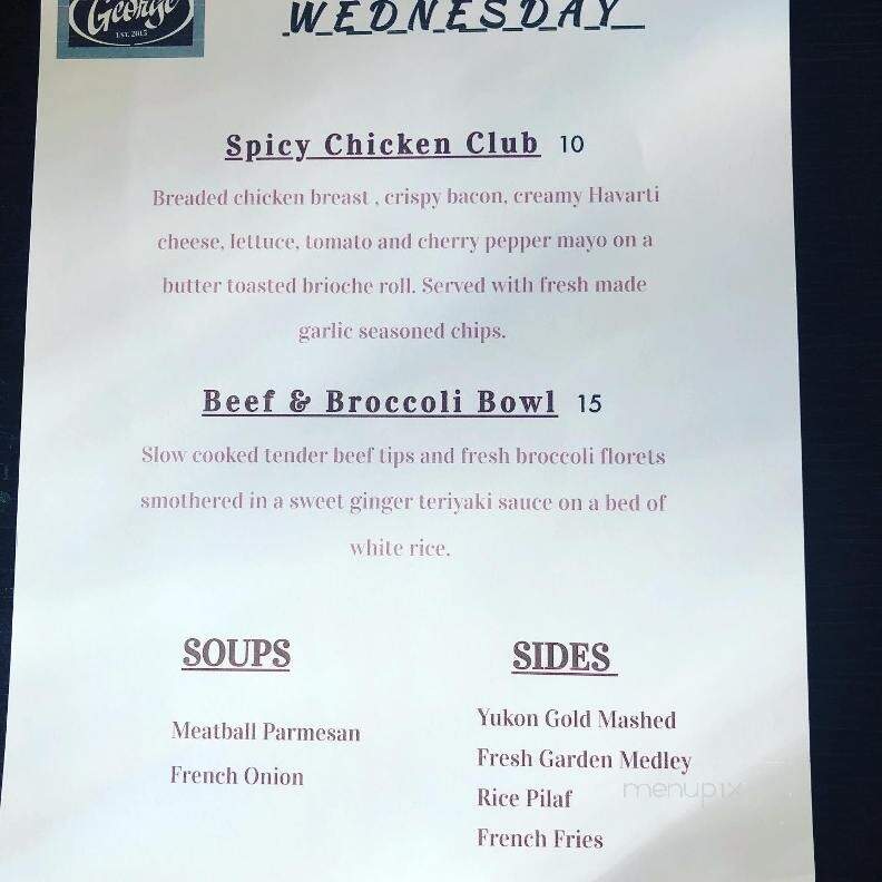 By George - Monessen, PA menu_pic