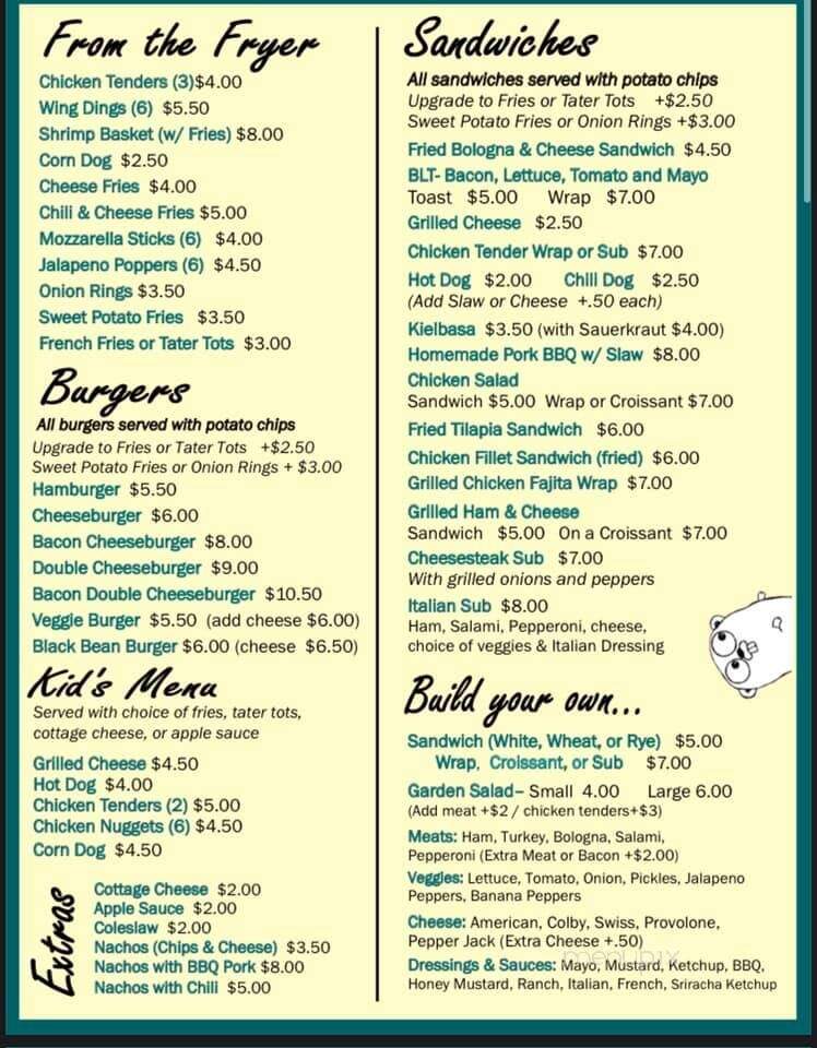 Yokums Restaurant - Seneca Rocks, WV menu_pic