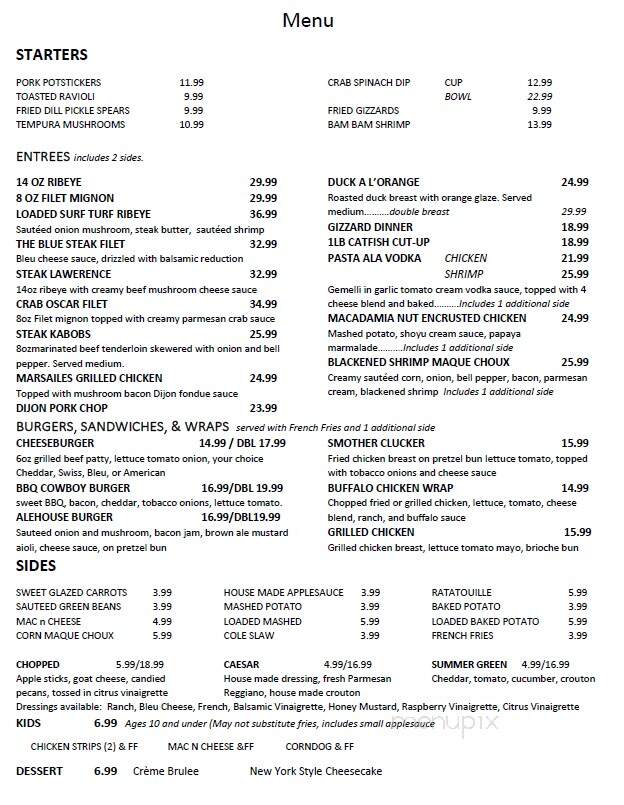 Opera House Bistro - Red Bud, IL menu_pic