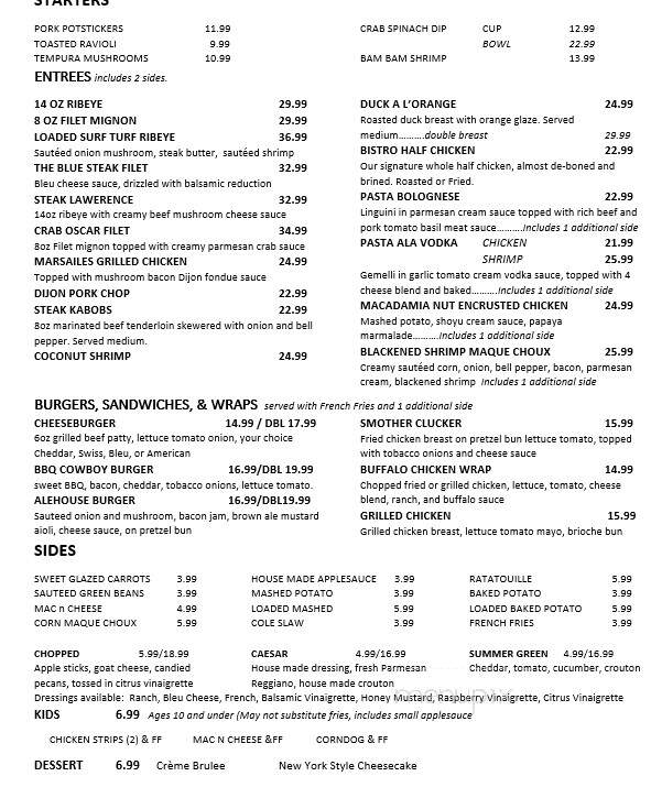 Opera House Bistro - Red Bud, IL menu_pic