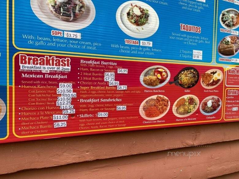 Casa Del Sol - Clackamas, OR menu_pic