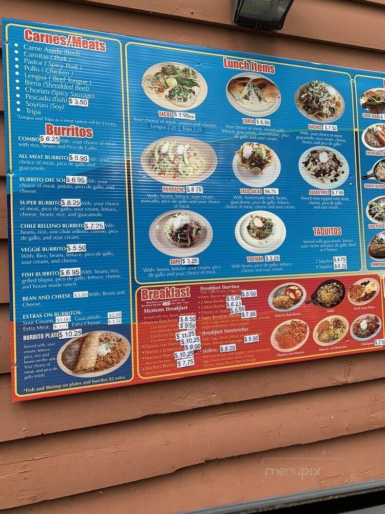 Casa Del Sol - Clackamas, OR menu_pic