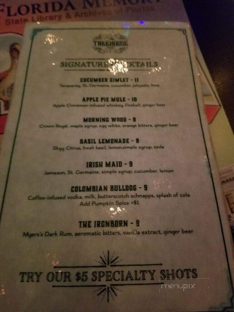 The Treehouse - Orlando, FL menu_pic