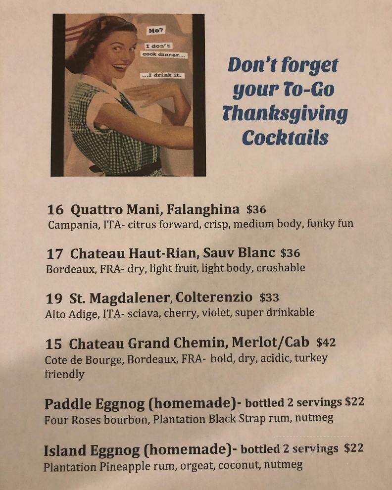 The Paddle Inn - Newburyport, MA menu_pic