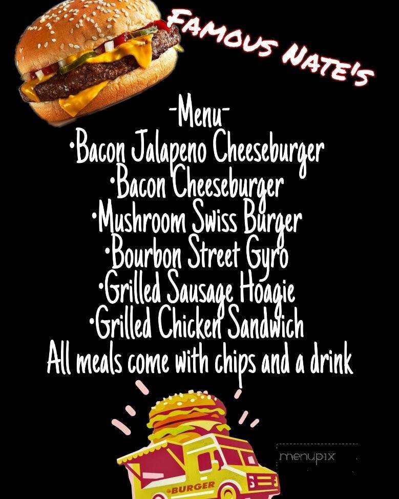 Famous Nate's Food Truck - Phenix City, AL menu_pic