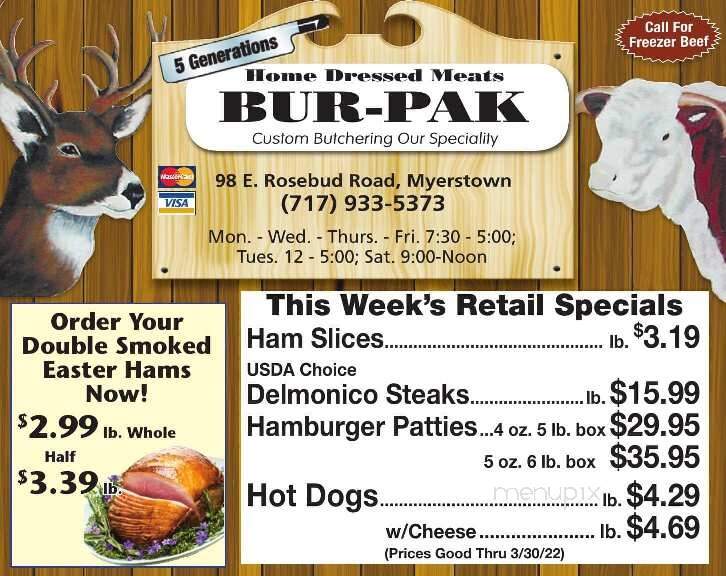 Bur-Pak Family Foods - Myerstown, PA menu_pic