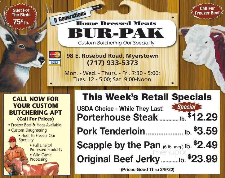 Bur-Pak Family Foods - Myerstown, PA menu_pic