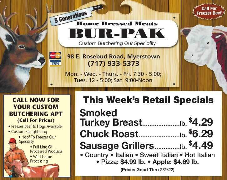 Bur-Pak Family Foods - Myerstown, PA menu_pic