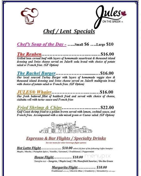 Jules on the Green - Essex, VT menu_pic