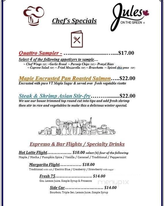 Jules on the Green - Essex, VT menu_pic