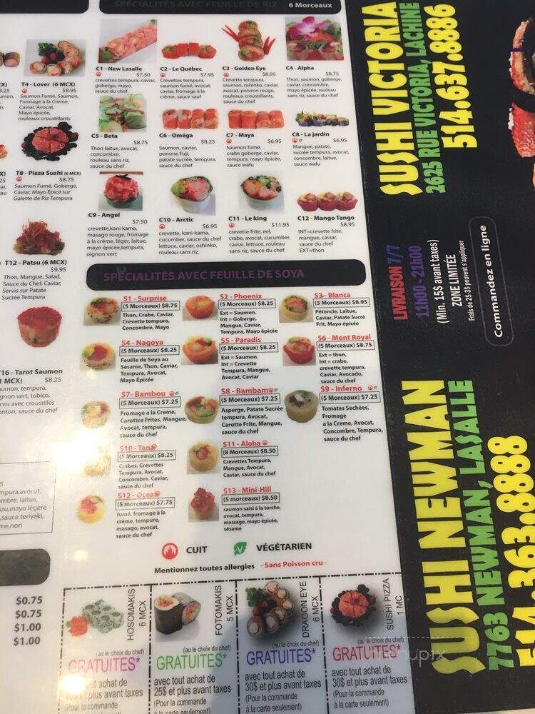 Sushi Victoria - Montreal, QC menu_pic