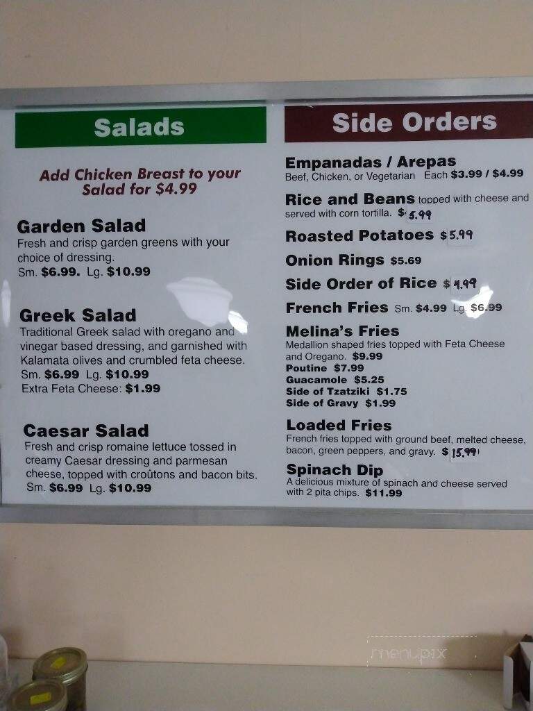 Melina's Grill - Baden, ON menu_pic