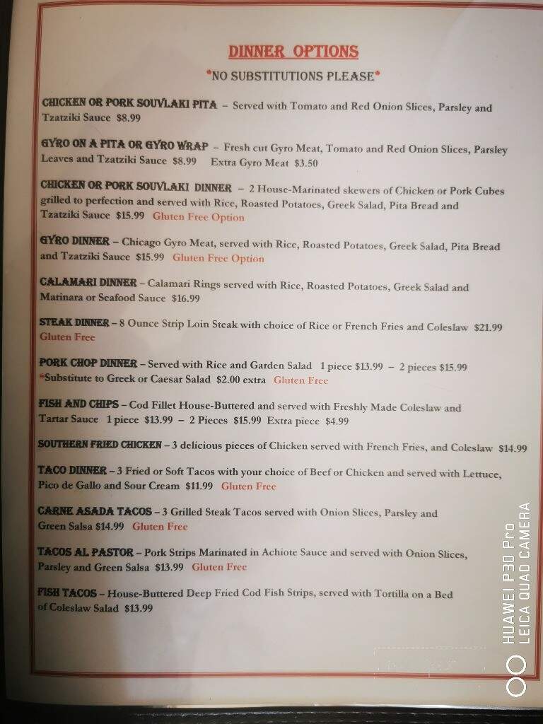 Melina's Grill - Baden, ON menu_pic