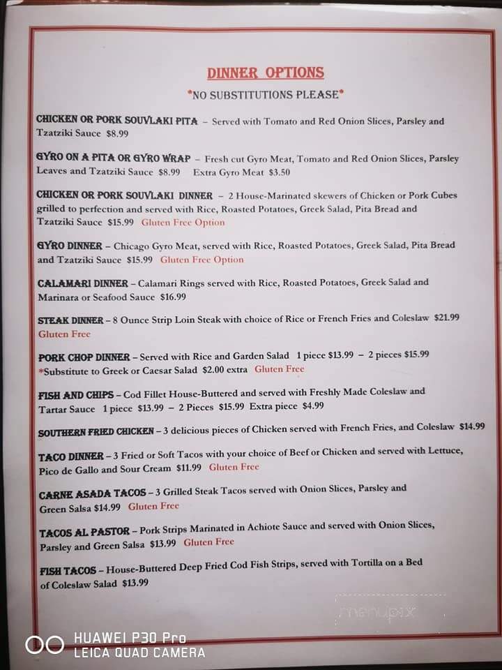Melina's Grill - Baden, ON menu_pic