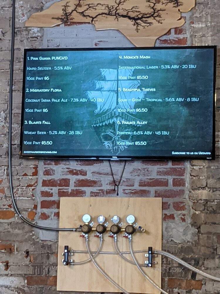 Ghost Harbor Brewing Company - Elizabeth City, NC menu_pic